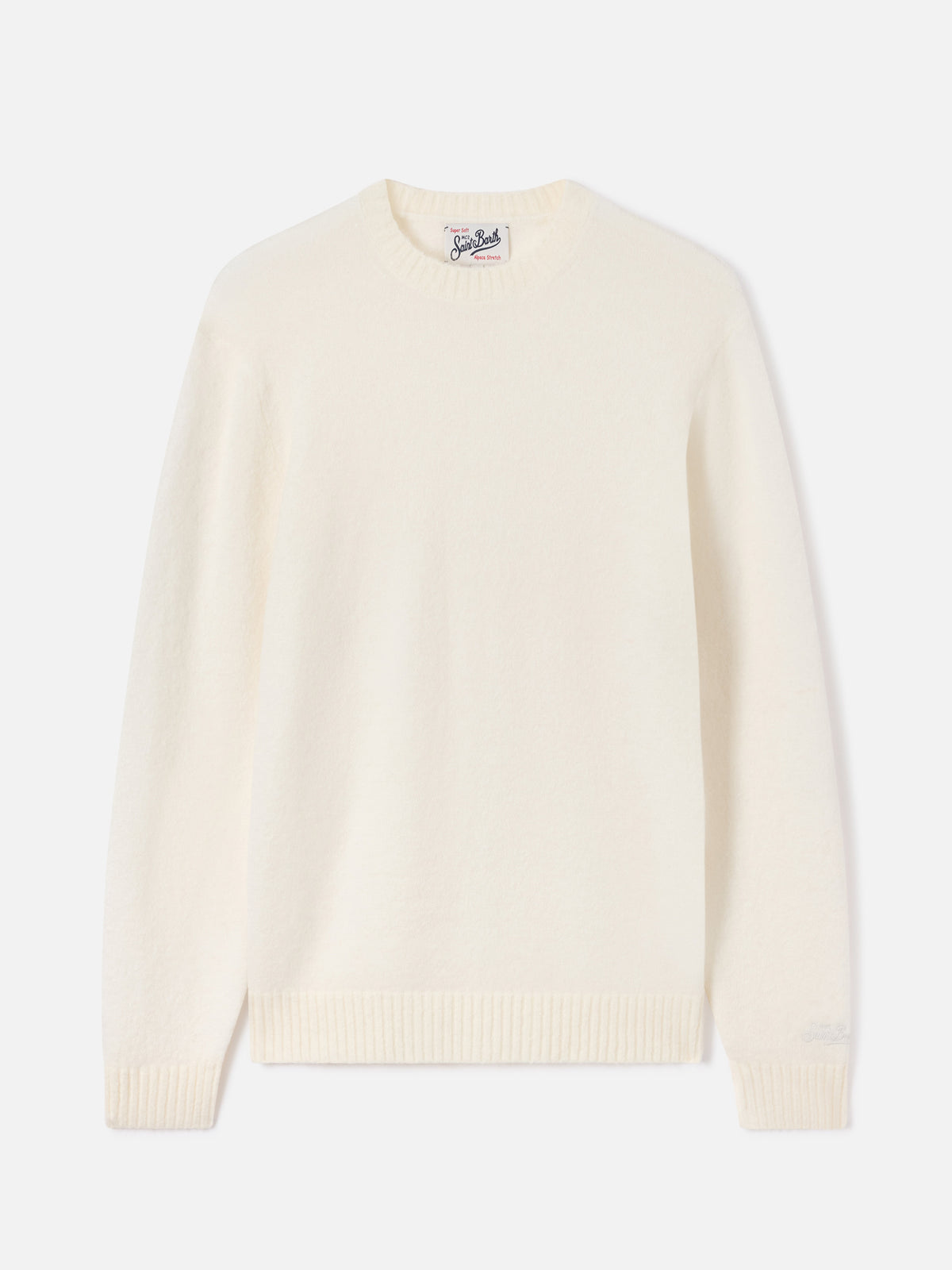 Pull col rond Regent en mélange d’alpaga off white 