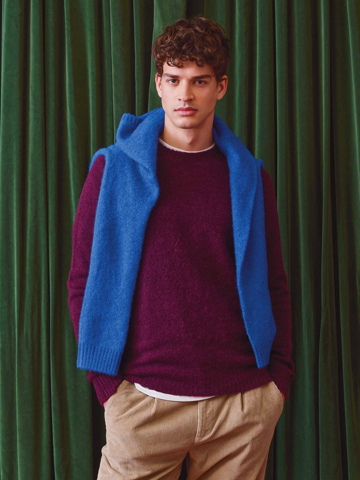 Burgundy Regent alpaca blend crewneck