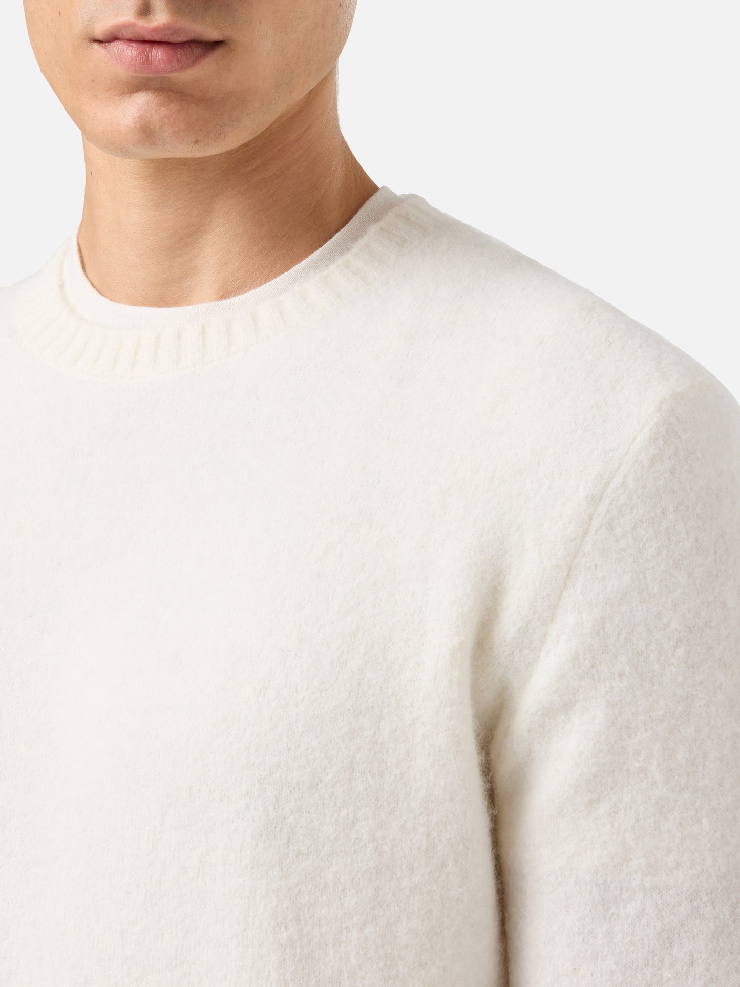Regent white stretch alpaca sweater