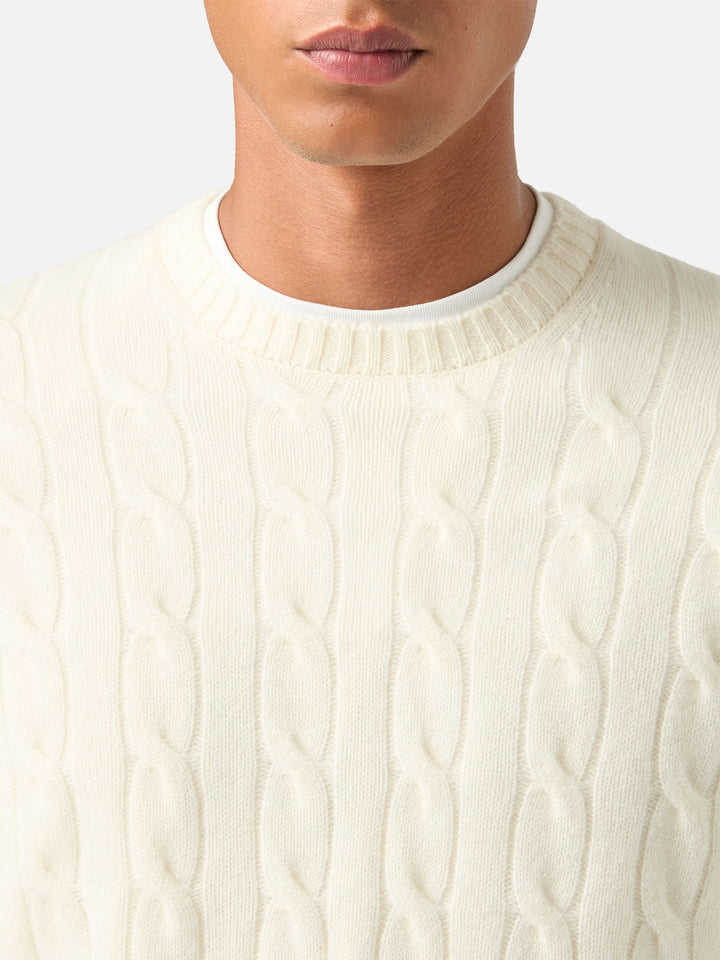 Off white Regent wool crewneck with cable knit