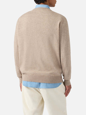 Maglione Regent in lana e cashmere kaki