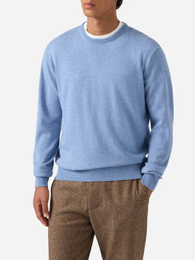 Regent wool-cashmere sweater in powder blue