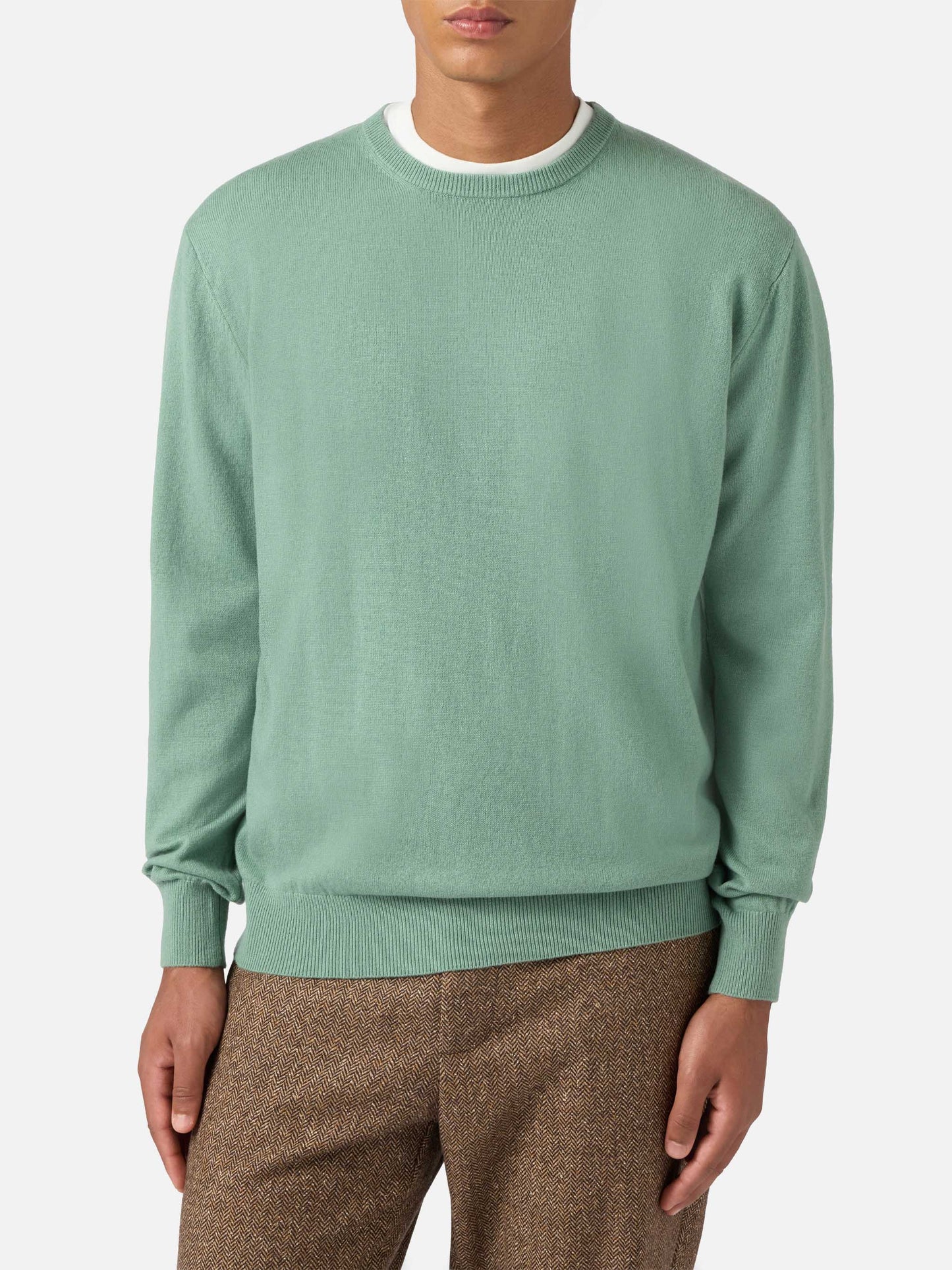 Maglione Regent in lana e cashmere verde salvia