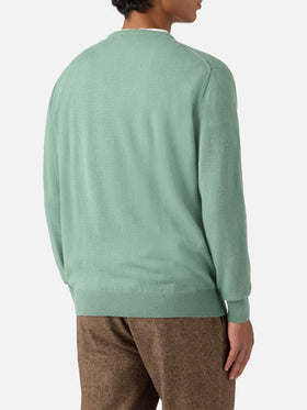 Maglione Regent in lana e cashmere verde salvia