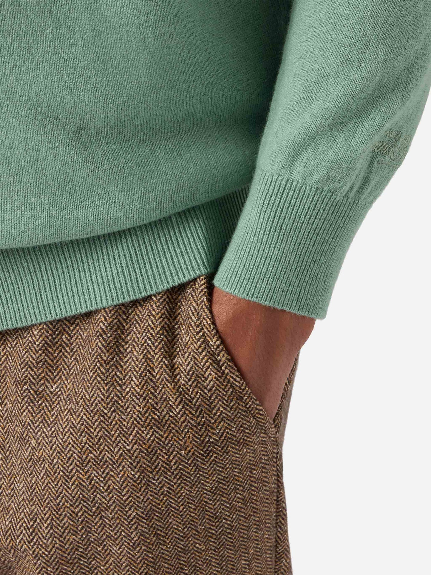 Maglione Regent in lana e cashmere verde salvia