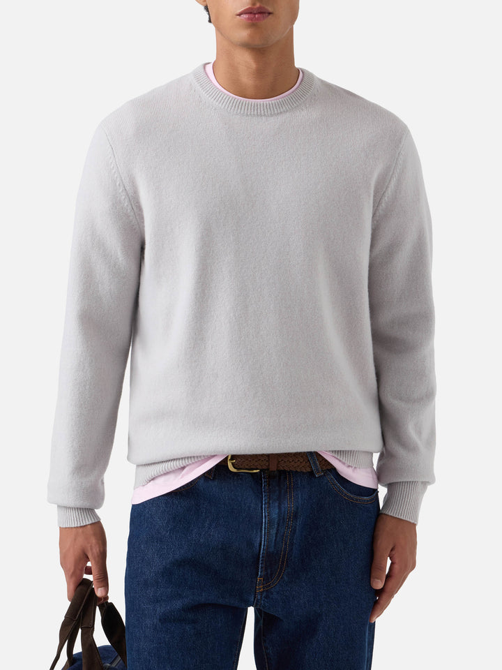Jersey de cuello redondo Grey Regent en lana de cordero 