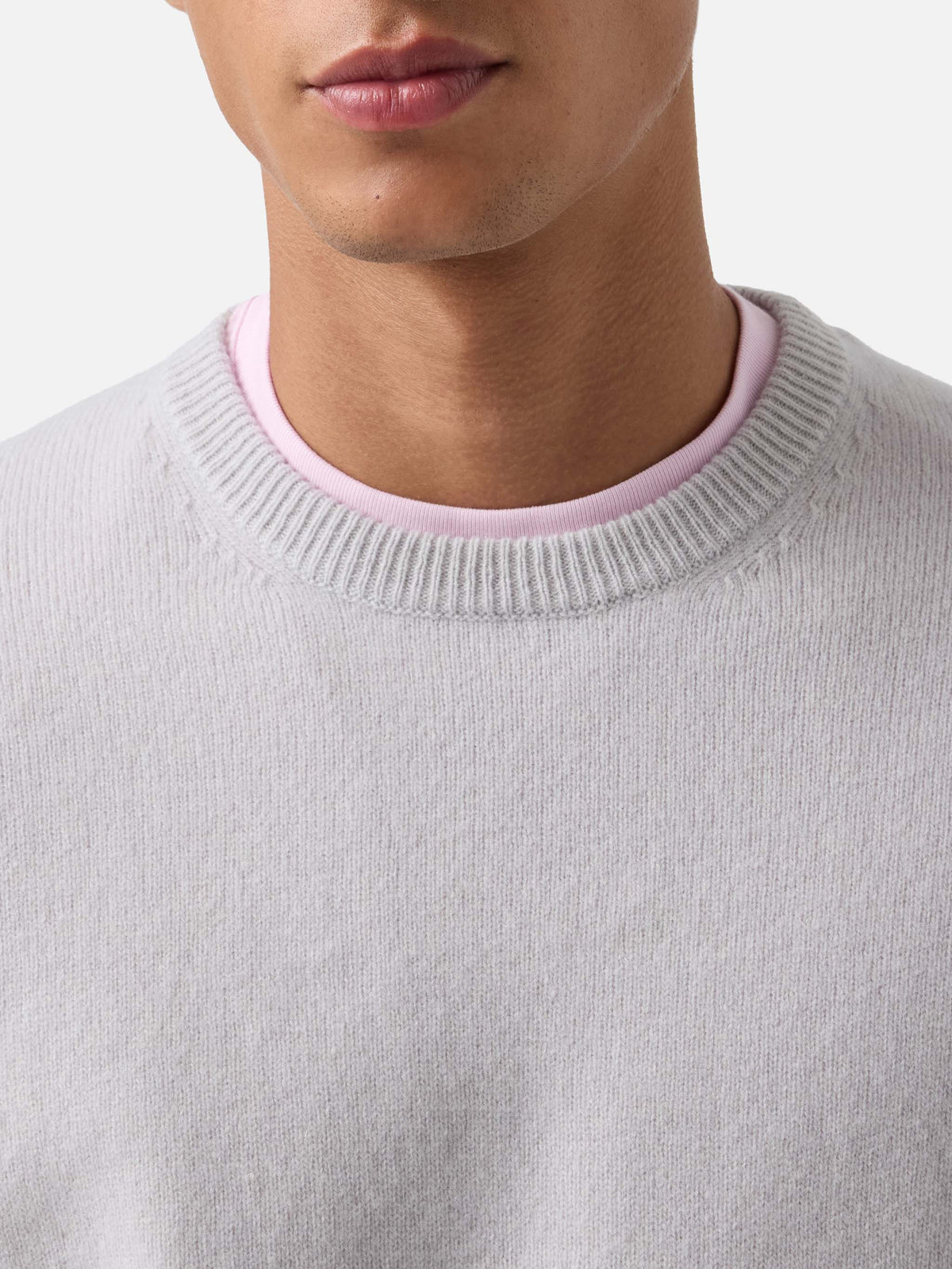 Maglia girocollo Regent grigia in lambswool