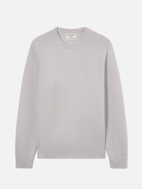 Maglia girocollo Regent grigia in lambswool