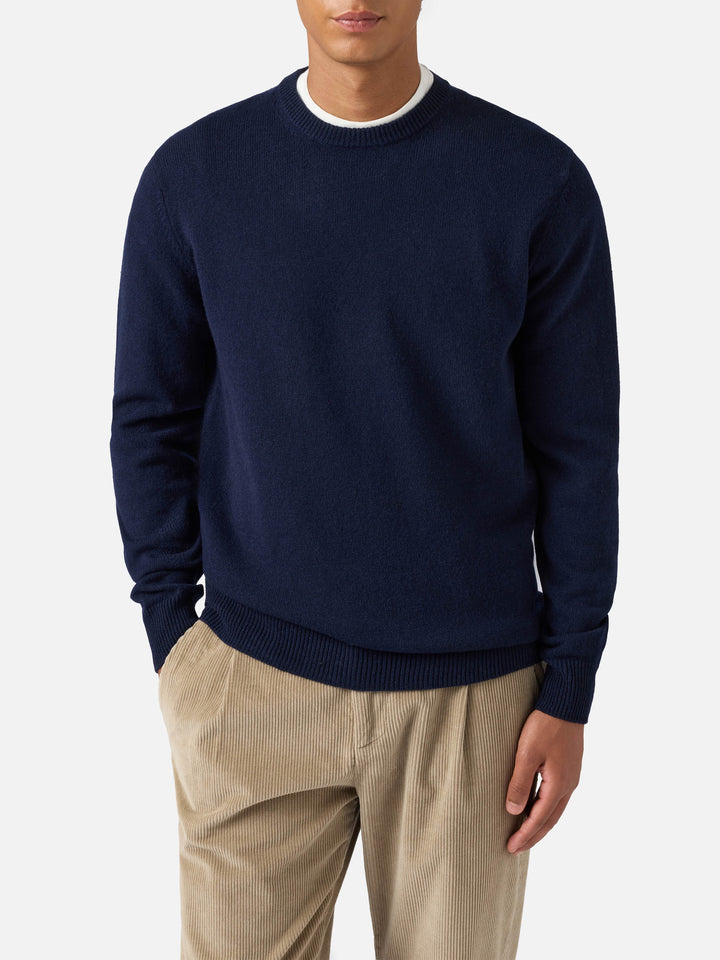 Maglione Regent in lambswool blu notte