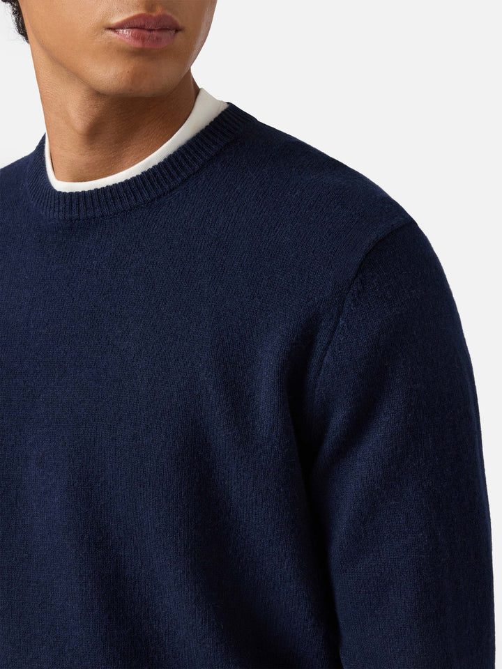 Maglione Regent in lambswool blu notte