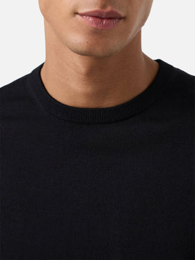 Jersey de cuello redondo Regent en Merino negro 