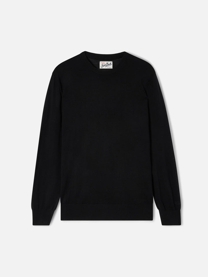 Black Regent merino wool crewneck