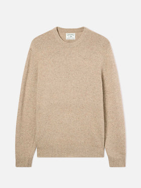 Maglia girocollo Regent khaki in misto lana Donegal