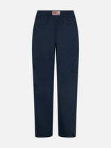 Man navy blue seersucker cotton pants Relais