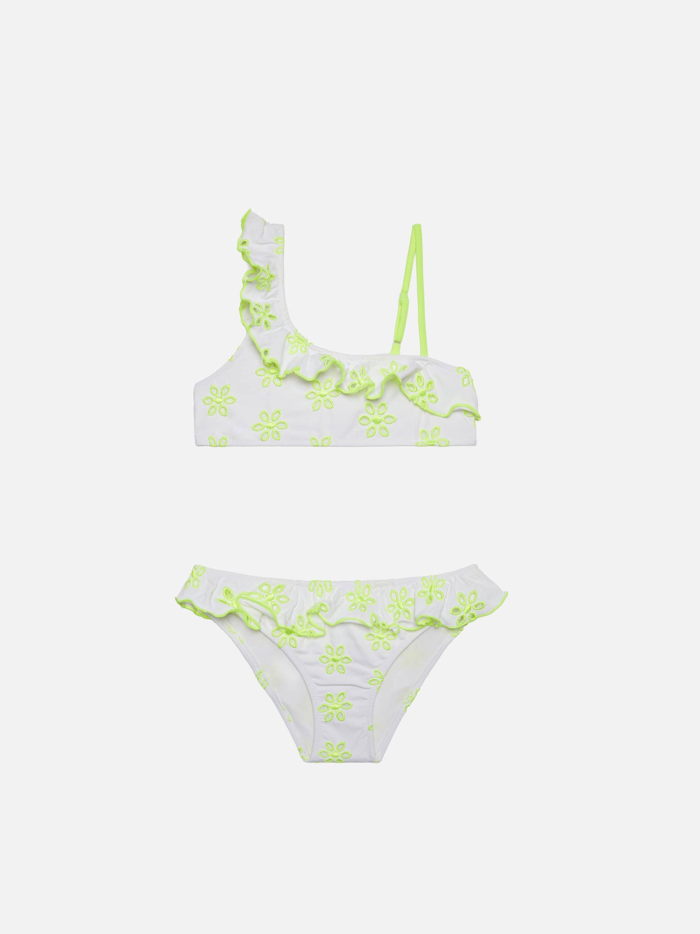 Bikini da bambina monospalla con volant