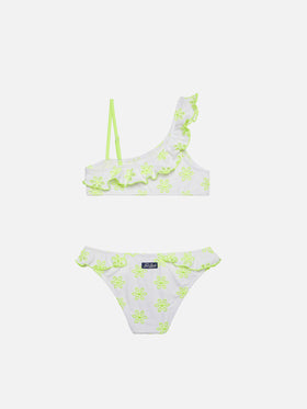 Bikini da bambina monospalla con volant