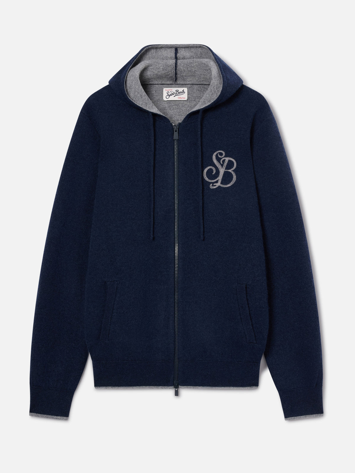 Marineblauer blue Ridge Wollstrick-Hoodie mit SB Legacy-Monogramm 
