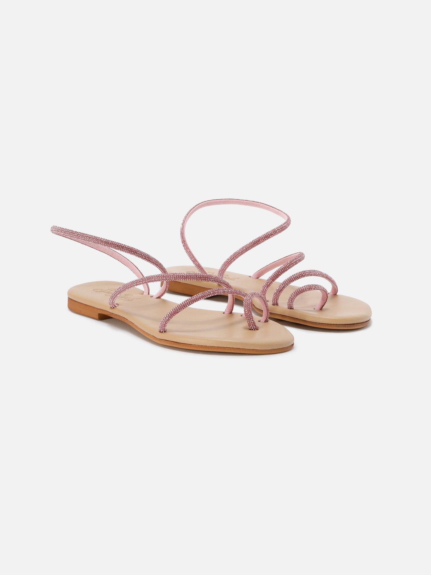 Sandali Ring con strass rosa