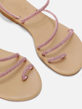 Sandali Ring con strass rosa