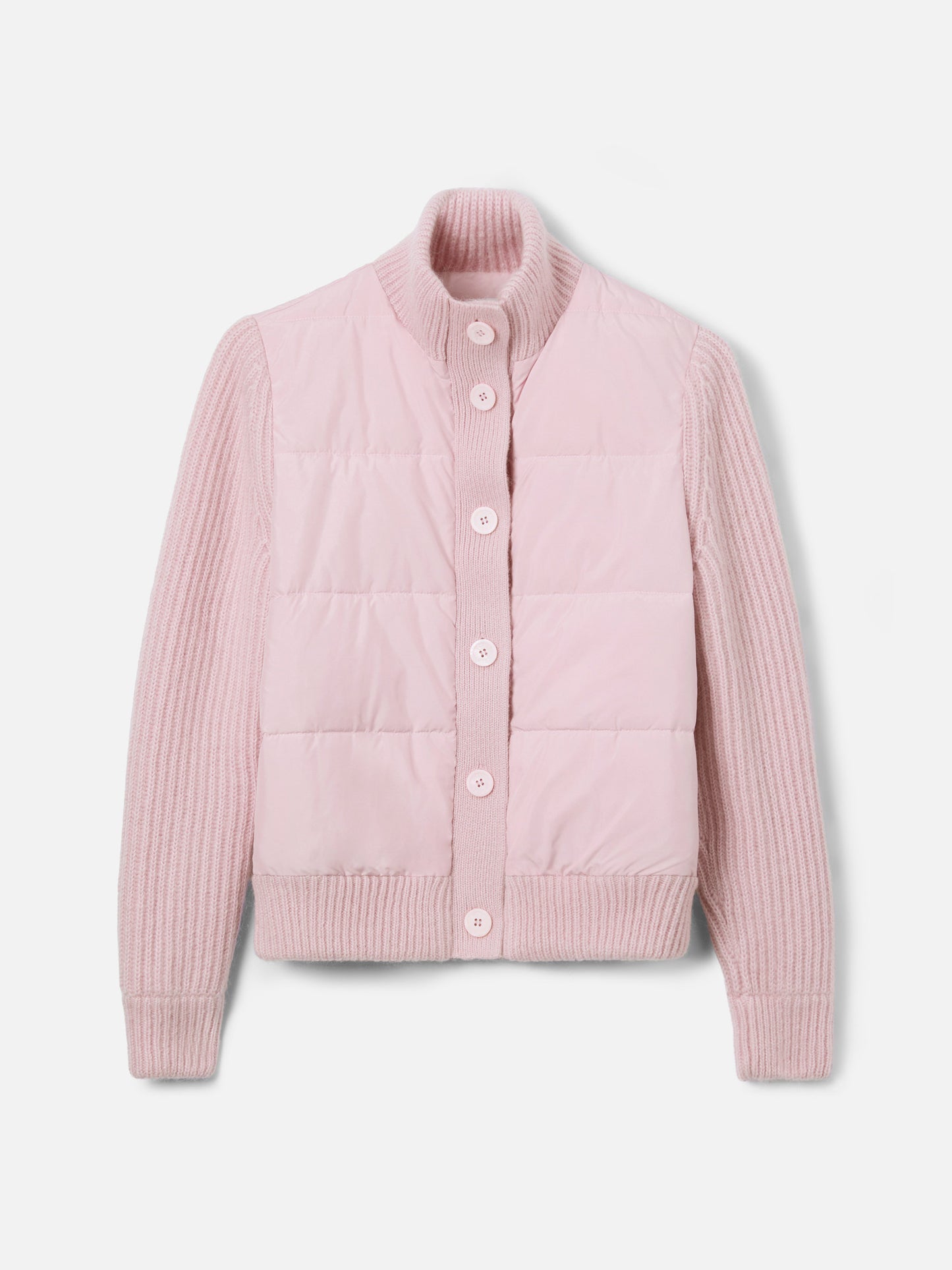 Giubbotto imbottito da donna con maniche in maglia