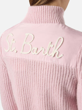 Giubbotto imbottito da donna con maniche in maglia