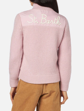 Wattierte Damenjacke mit Strickärmeln