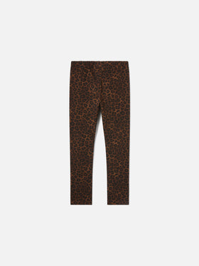 Leggings Rosy de algodón marrón con estampado de leopardo 