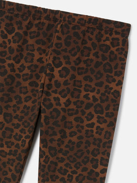 Leggings Rosy de algodón marrón con estampado de leopardo 