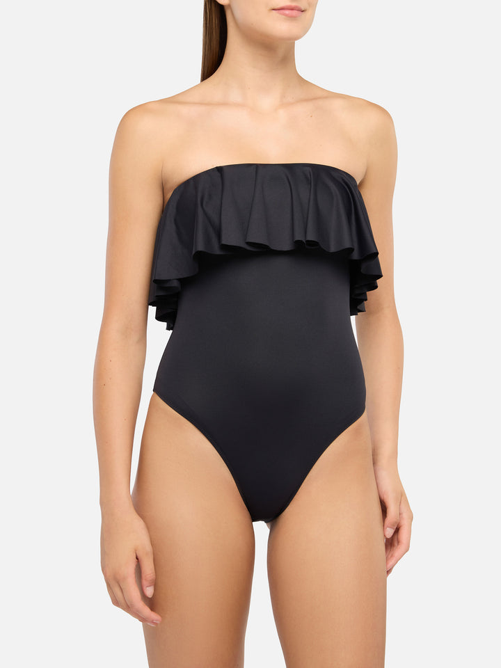 Costume intero nero Roxy con volant