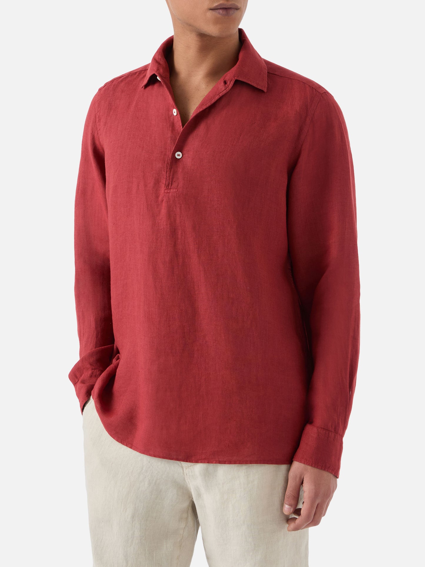 Polo Raphael in lino rosso