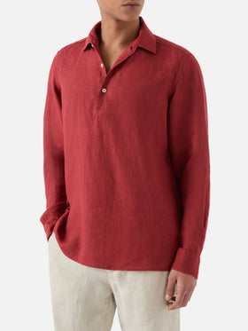 Polo Raphael in lino rosso