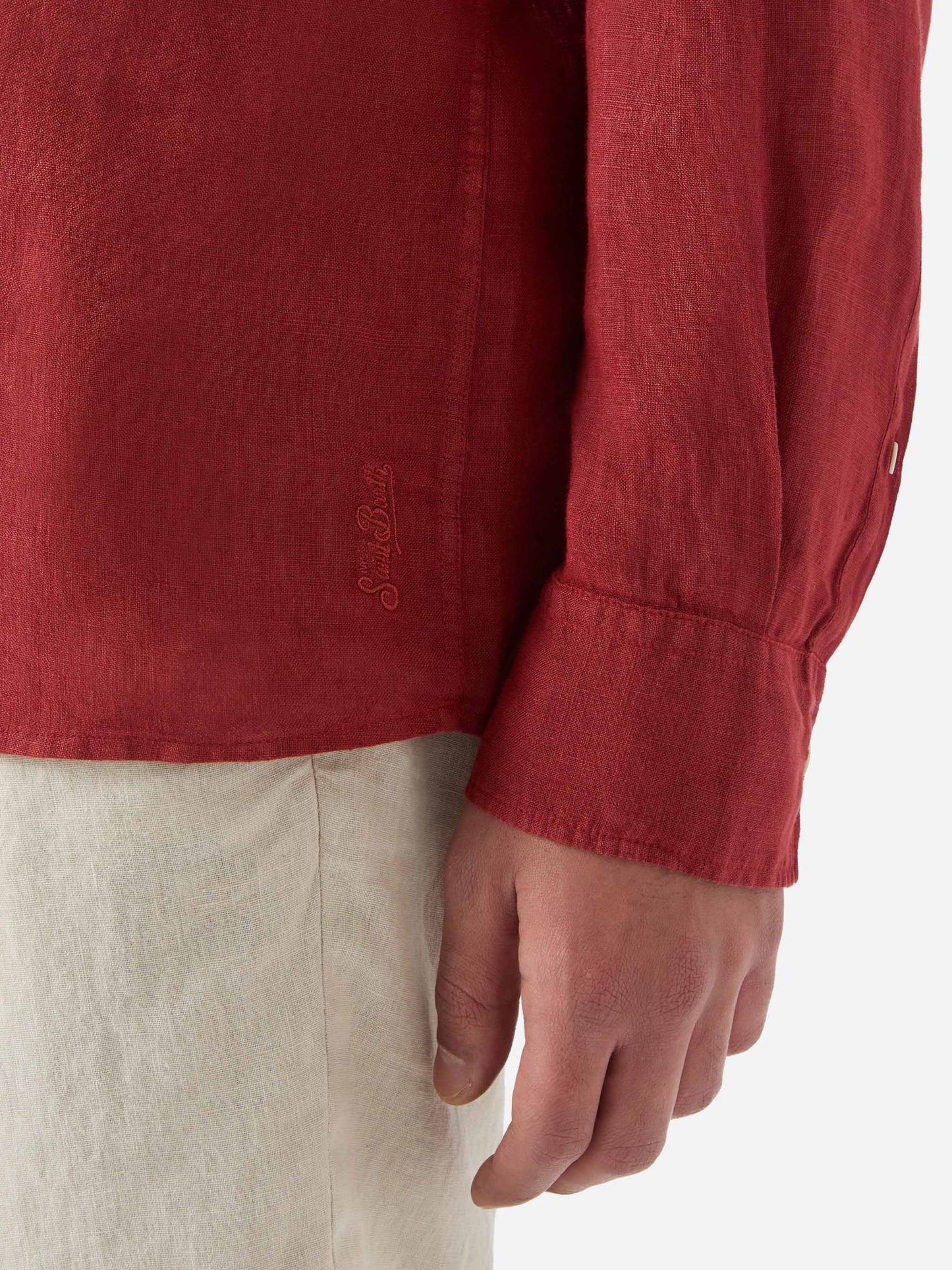 Polo Raphael in lino rosso