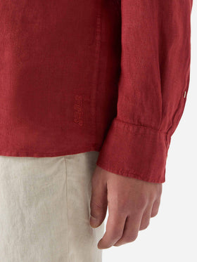 Polo Raphael in lino rosso