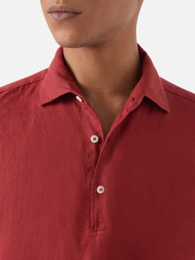 Polo Raphael in lino rosso