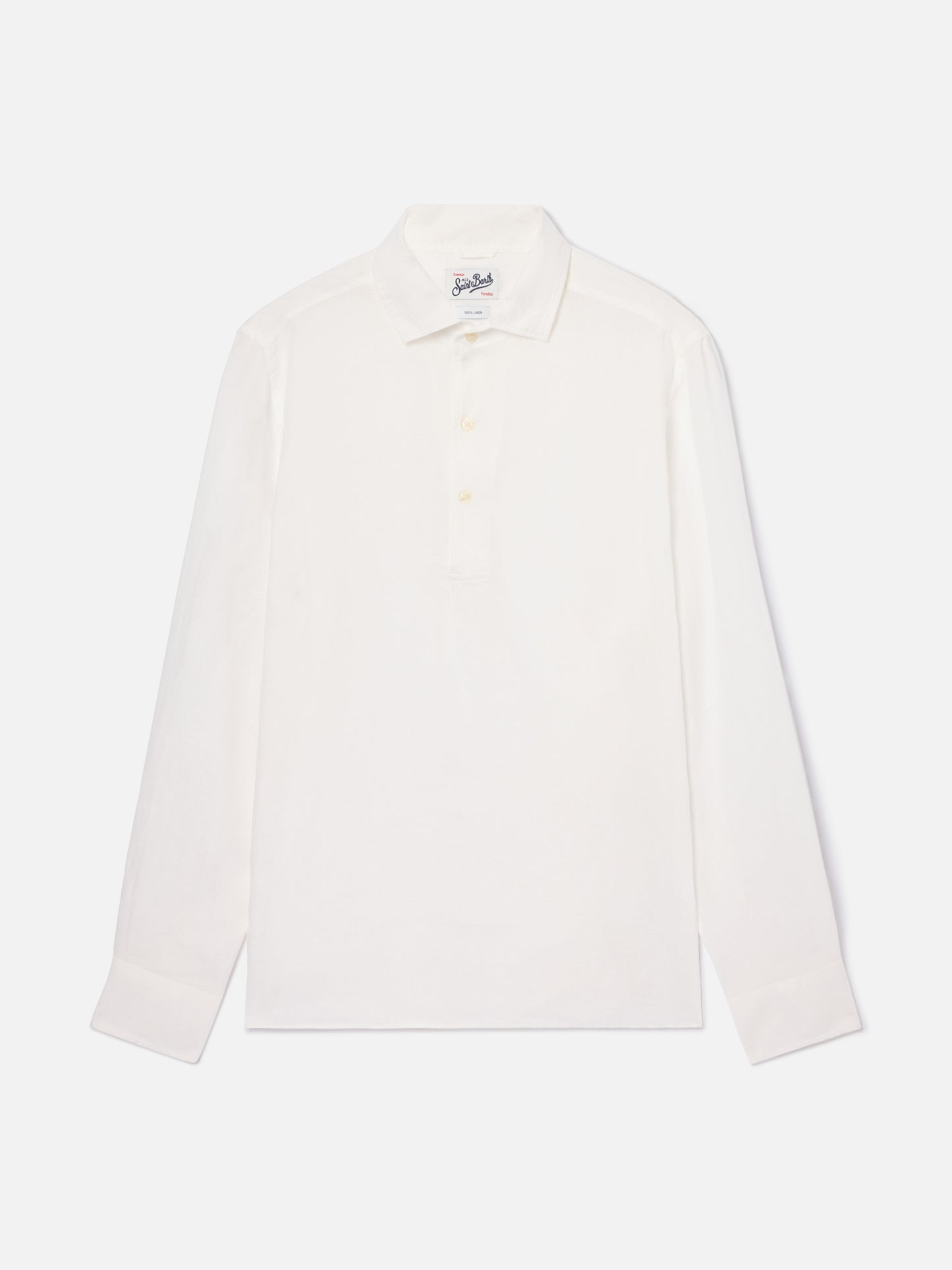 Long-sleeve Raphael linen polo white