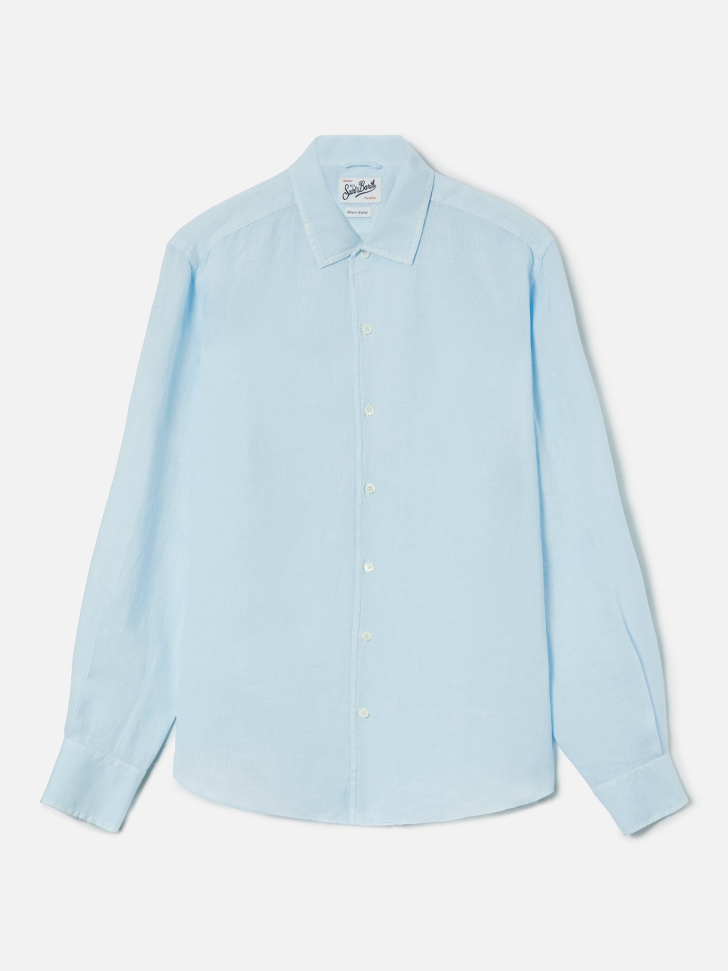 Light blue Raphael shirt in pure linen