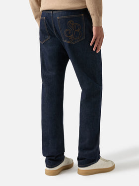Jeans de denim Riverdale blue oscuros con acabado raw 
