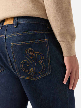 Jeans de denim Riverdale blue oscuros con acabado raw 