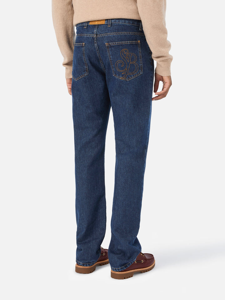 Jeans Riverdale azzurri in denim con finitura stone wash