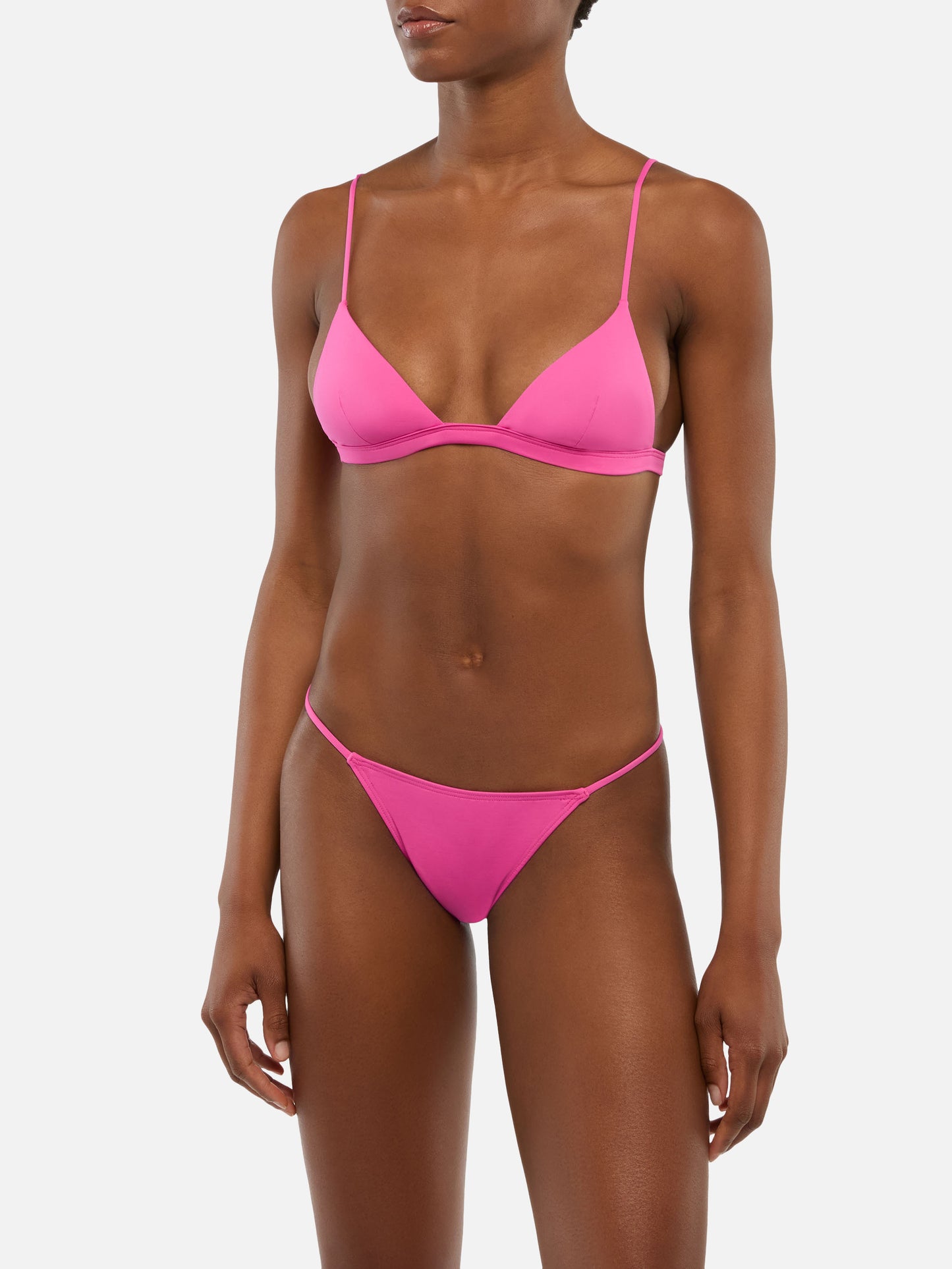 Jodene fuchsiafarbene freche Badehose – Rylie fuchsiafarbenes Triangel-Top