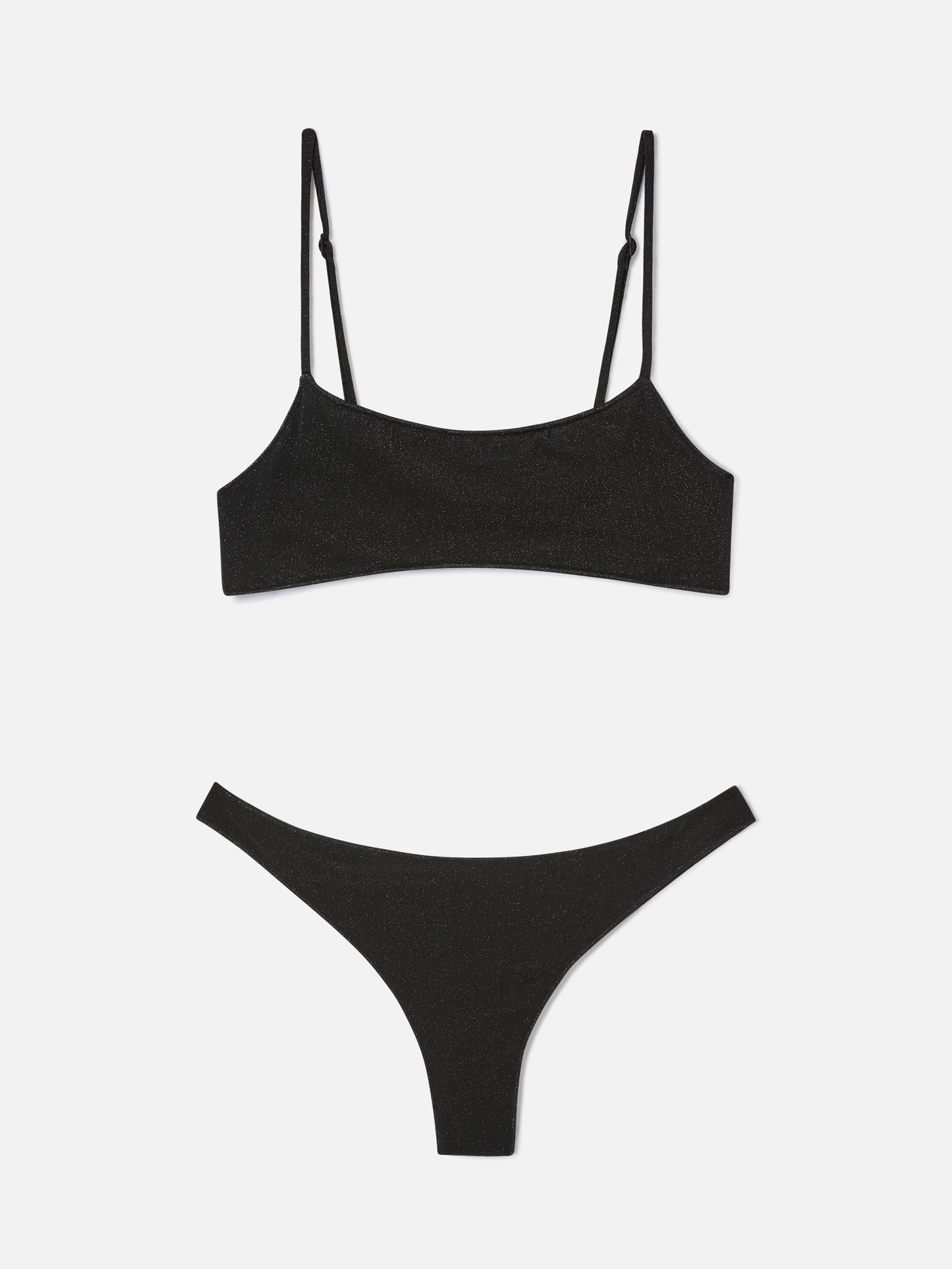 Bikini bralette Sadie Naomi de lurex negro 