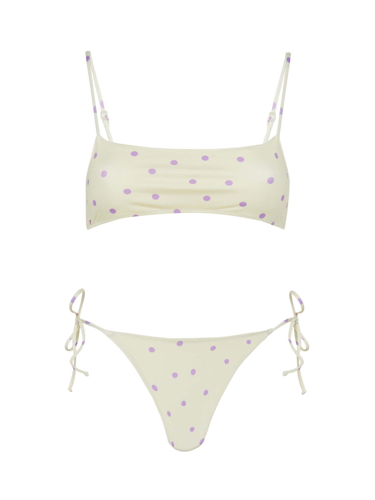 Bikini a bralette Sadie Marielle con stampa a pois