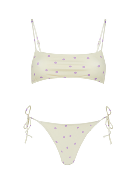 Bikini a bralette Sadie Marielle con stampa a pois