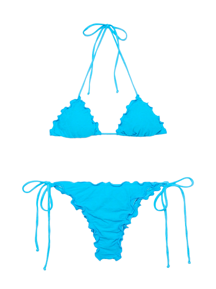 Bikini classico a triangolo con slip sgambato Sagittarius Miami in rilievo con stampa stella marina
