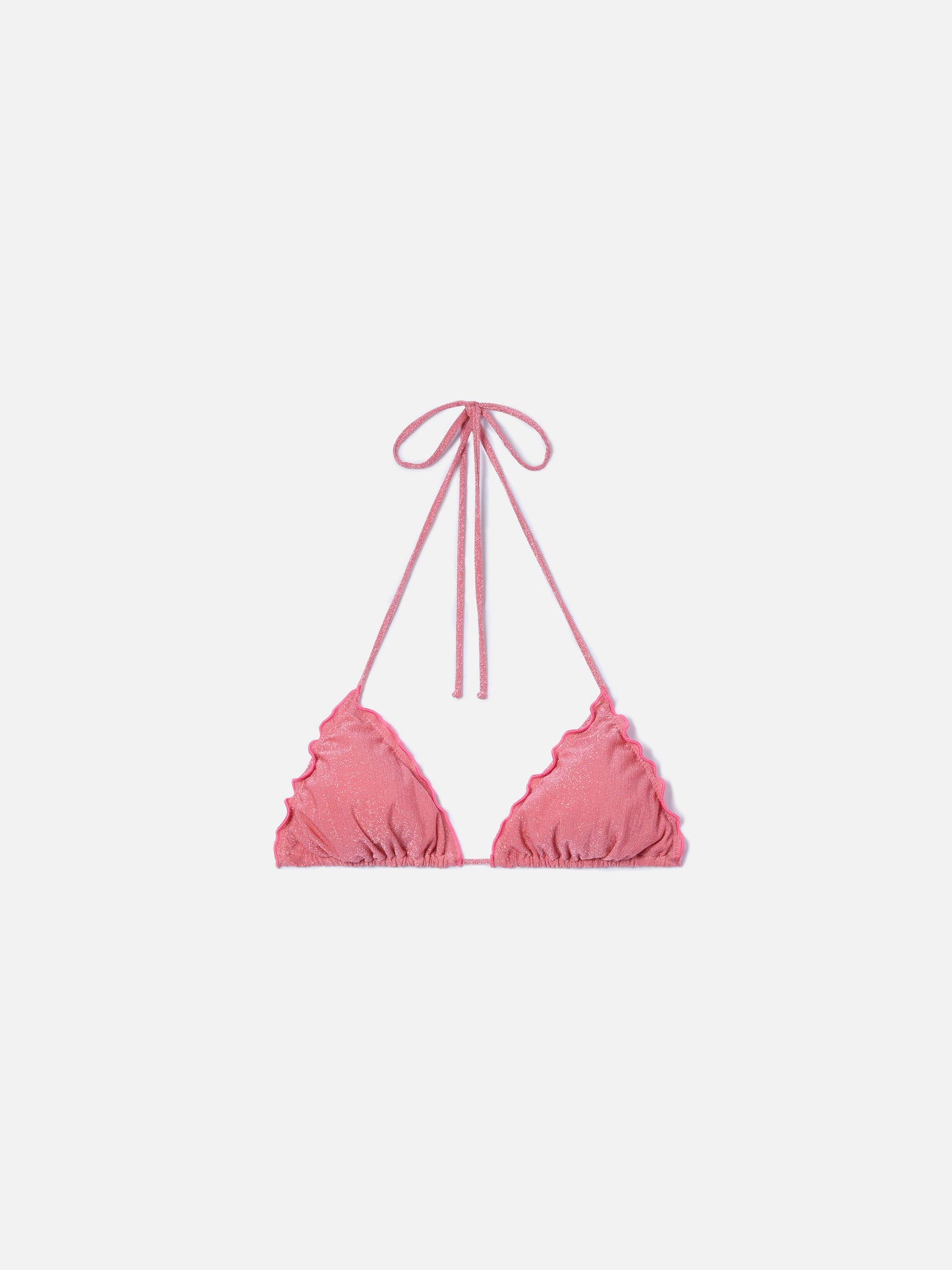Bikini-Oberteil Sagittarius Triangle aus rosa Lurex 