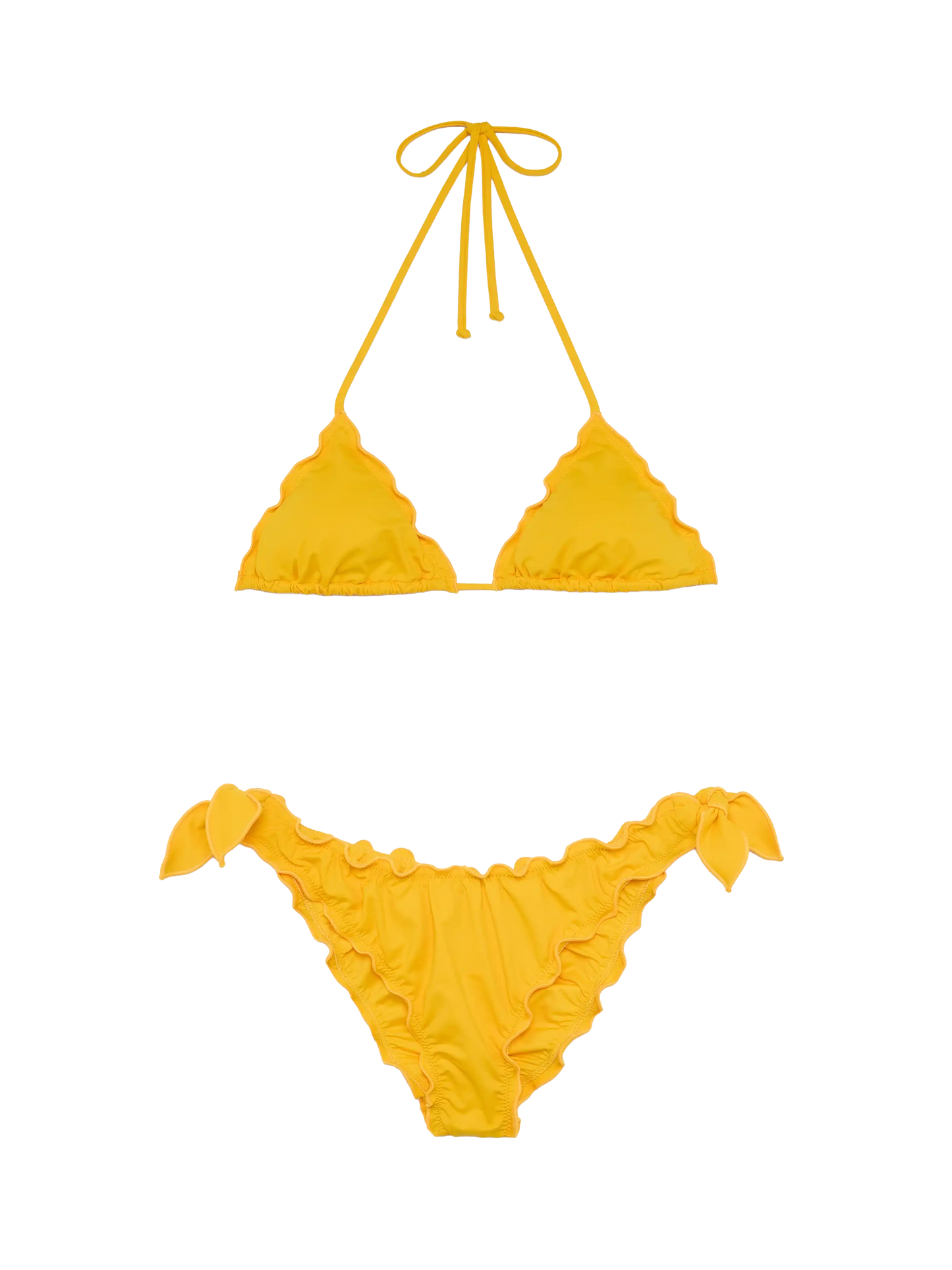 White yellow classic triangle bikini Sagittarius Moon