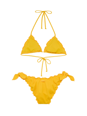 White yellow classic triangle bikini Sagittarius Moon