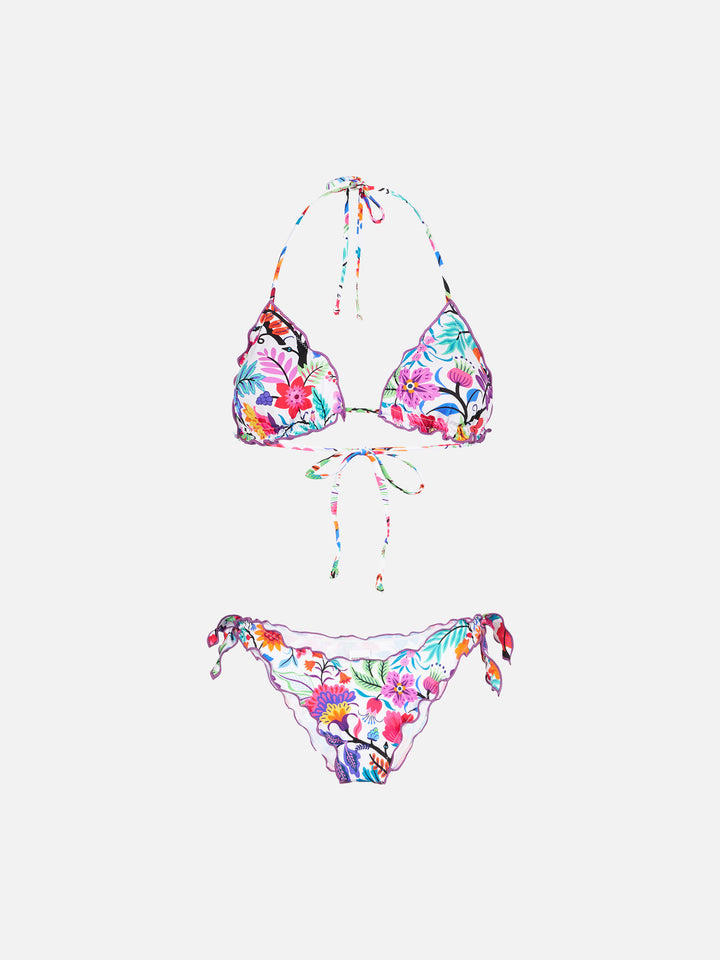 Damen-Triangel-Top mit Blumenprint