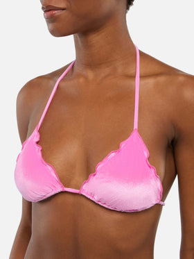 Moon pink velvet classic swim briefs - Sagittarius pink velvet classic triangle top