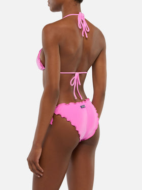 Moon pink velvet classic swim briefs - Sagittarius pink velvet classic triangle top